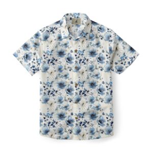 Blue Toned Floral Hawaiian Shirt