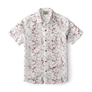 Maroon Botanical Hawaiian Shirt