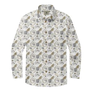 Abstract Floral Long Sleeve Shirts